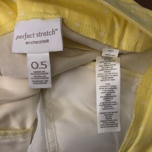 Chico's Sunny Yellow Skirt with White Dots